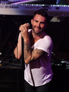 Adam Levine of Maroon 5 rocks onstage at The Beacon Theatre in New York City on July 27, 2010