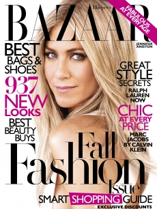 Jennifer Aniston on the cover of Harper’s Bazaar’s September issue