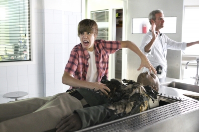 Justin Bieber makes his acting debut on CSI Crime Scene Investigation in Los Angeles on August 4, 2010