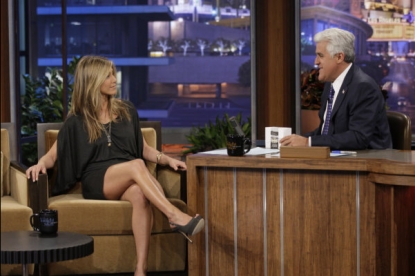 Jennifer Aniston visits Jay Leno on “The Tonight Show,” July 30, 2010