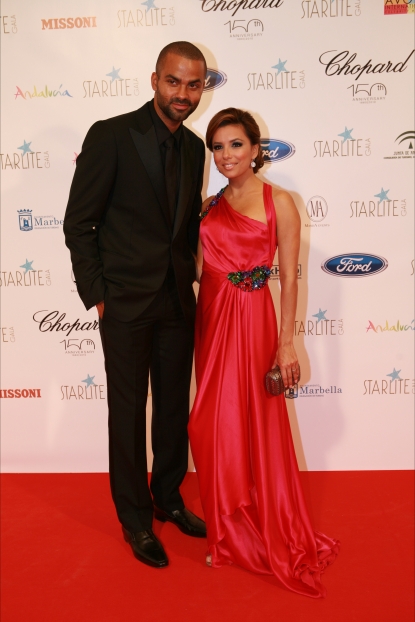 Tony Parker and Eva Longoria Parker attend Starlite Gala in Benahavis, Spain, August 7, 2010