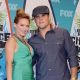 Hilary Duff and fiance Mike Comrie pose at the 2010 Teen Choice Awards Press Room at Gibson Amphitheatre, LA, August 8, 2010