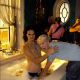 Russell Brand gets a bath from Helen Mirren on the set of their film “Arthur”, on August 10, 2010