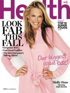 Molly Sims on the cover of Health Magazine’s September 2010 issue