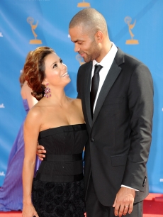 Eva Longoria Parker and Tony Parker arrive at the 62nd Annual Primetime Emmy Awards held at the Nokia Theatre L.A. Live in Los Angeles on August 29, 2010