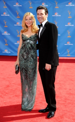 Jennifer Westfeldt and Jon Hamm arrive at the 62nd Annual Primetime Emmy Awards held at the Nokia Theatre L.A. Live in Los Angeles on August 29, 2010