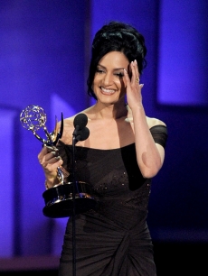 Archie Panjabi accepts the Outstanding Supporting Actress in a Drama Series award onstage at the 62nd Annual Primetime Emmy Awards held at the Nokia Theatre L.A. Live on August 29, 2010 in Los Angeles