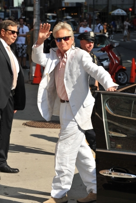 Michael Douglas visits “The Late Show With David Letterman” at the Ed Sullivan Theater on August 31, 2010 in New York City
