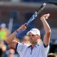 Andy Roddick celebrates after match point against Stephane Robert of France during the U.S. Open on August 30, 2010 