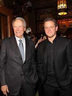 Clint Eastwood and Matt Damon attend the “Hereafter” premiere held at The Elgin during the 2010 Toronto International Film Festival in Toronto on September 12, 2010