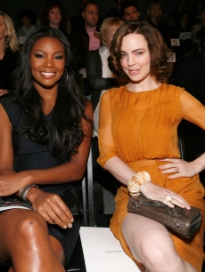 Gabrielle Union and Melissa George attend the J. Mendel Spring 2011 fashion show during Mercedes-Benz Fashion Week at the The Studio at Lincoln Center in new York City on September 16, 2010 