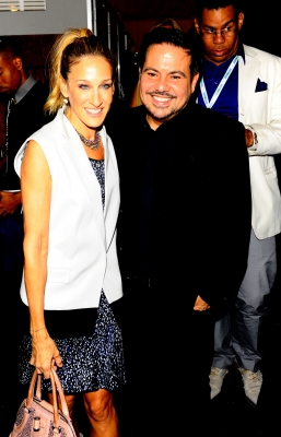 Sarah Jessica Parker and designer Narciso Rodriguez attend Mercedes-Benz Fashion Week at Lincoln Center, NYC, September 14, 2010
