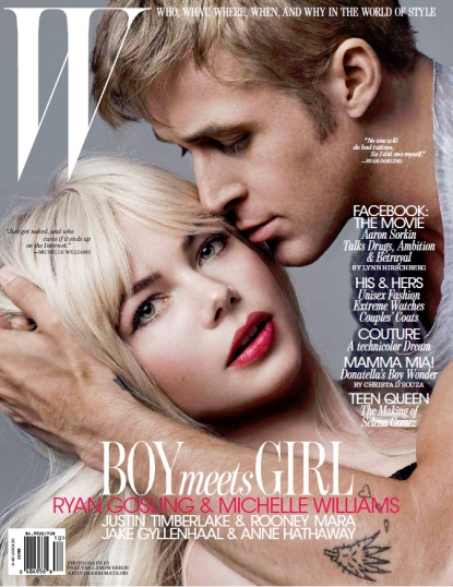 Michelle Williams and Ryan Gosling on the cover of W Magazine’s October 2010 issue