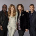 “American Idol” Season 10 judges Randy Jackson, Jennifer Lopez and Steven Tyler are seen with show host Ryan Seacrest on September 22, 2010