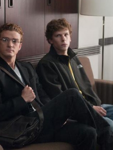 Justin Timberalke and Jesse Eisenberg in “The Social Network”