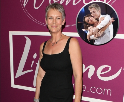 Jamie Lee Curtis in Beverly Hills on September 24, 2009. Insert: Jennifer Grey and Derek Hough perform on “Dancing with the Stars” on September 20, 2010
