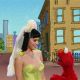 Katy Perry is seen with Elmo performing in a music video called “Hot and Cold” about opposites on “Sesame Street” 