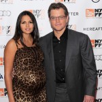 A pregnant Luciana Barroso and Matt Damon attend the closing night premiere of “Hereafter” during the 48th New York Film Festival at Alice Tully Hall in New York City on October 10, 2010