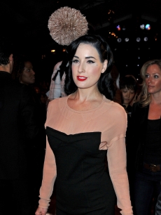 Dita Von Teese attends the Sonia Rykiel Ready to Wear Spring/Summer 2011 show during Paris Fashion Week in Paris, France, on October 2, 2010 