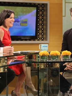 “The Social Network” star Armie Hammer chats with Billy Bush and Kit Hoover on Access Hollywood Live on October 7, 2010