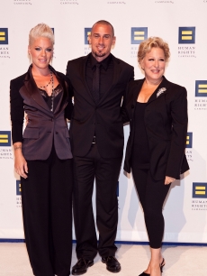 Pink, Carey Hart and Bette Midler arrive at the 14th Annual Human Rights Campaign National Dinner at the Washington Convention Center in Washington, DC, on October 9, 2010 