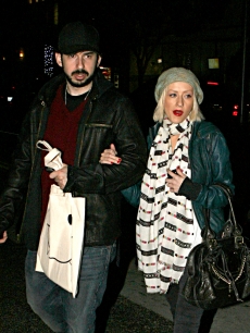 Jordan Bratman and Christina Aguilera sighting at La Scala restaurant on December 21, 2009 in Beverly Hills
