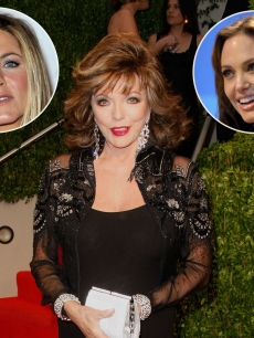 Joan Collins. Inserts: Jennifer Aniston, Angelina Jolie