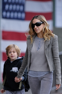 Sarah Jessica Parker walks son James Wilkie Broderick to school in the West Village, NYC, October 15, 2010