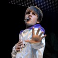 Justin Bieber performs onstage at the Staples Center in Los Angeles, California on October 25, 2010 