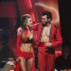 Audrina Patridge and Tony Dovolani exchange a knowing glance as they prepare to learn their fate on “Dancing with the Stars,” Oct. 26, 2010