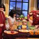 Dean McDermott shares his favorite Halloween recipes with Billy Bush (dressed as Katie Holmes) and Kit Hoover (dressed as Suri Cruise) on Access Hollywood Live on October 29, 2010