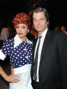Lisa Rinna (as Lucille Ball) and Harry Hamlin (as Desi Arnaz) arrive at the Children Affected By AIDS Foundation’s 17th Annual Dream Halloween event at Barker Hanger in Santa Monica on October 30, 2010  