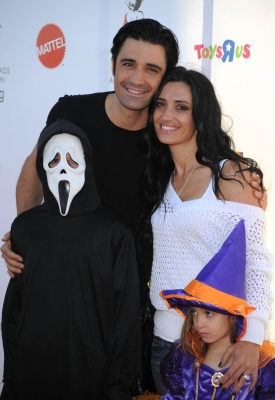 Gilles Marini, wife Carole and family are all smiles at the Children Affected By AIDS Foundation’s 17th Annual Dream Halloween Event at Barker Hanger in Santa Monica on October 30, 2010 