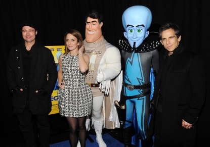 Brad Pitt, Tina Fey and Ben Stiller attend the New York premiere of “Megamind” at AMC Lincoln Square Theater on November 3, 2010