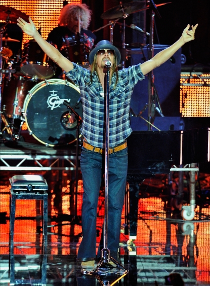 Kid Rock performs onstage during the MTV Europe Music Awards 2010 live show at La Caja Magica in Madrid, Spain, on November 7, 2010