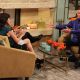 Bruce Jenner catches up with Billy Bush and Kit Hoover on Access Hollywood Live on November 3, 2010