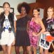 The models show off items from the Lanvin for H&M collection backstage at Access Hollywood Live on November 4, 2010