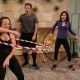 Billy Bush and Kit Hoover take a lesson from Gabriella Redding on how to do a hula-hoop workout on Access Hollywood Live on November 10, 2010
 
