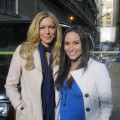 Laura Prepon with Accesshollywood.com’s Laura Saltman on the set of ABC’s ‘Castle’