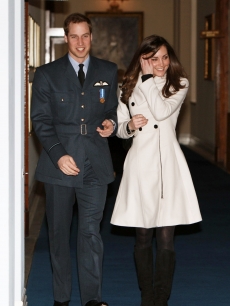 Prince William and Kate Middleton arrive at the Central Flying School at RAF Cranwell where Prince William received his RAF wings in a graduation ceremony, Sleaford in Lincolnshire, England on April 11, 2008