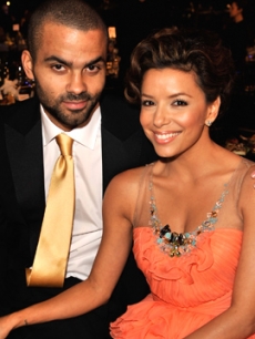 Fresh off the basketball court, Tony Parker joins his wife, Eva Longoria Parker at the 2009 SAG Awards