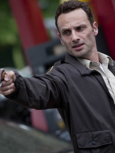 Andrew Lincoln as Rick Grimes on AMC’s breakout show about surviving in a zombie infested world, “The Walking Dead”
