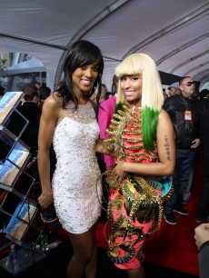 Access Hollywood’s Shaun Robinson with Nicki Minaj at the 2010 American Music Awards held at Nokia Theatre L.A. Live in Los Angeles on November 21, 2010