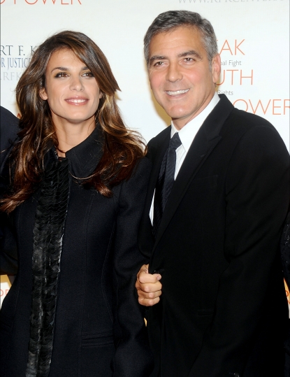 Elisabetta Canalis and George Clooney attend the 2010 Robert F. Kennedy Center for Justice & Human Rights Ripple of Hope Awards Dinner at Pier Sixty at Chelsea Piers in New York City on November 17, 2010 