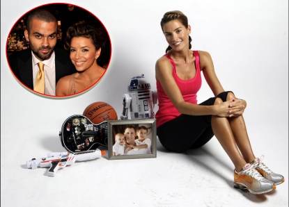 Erin Barry (Inset: Tony Parker & Eva Longoria)