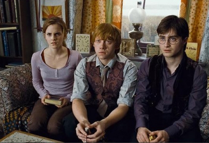 Emma Watson, Rupert Grint and Daniel Radcliffe in “Harry Potter and the Deathly Hallows, Part I”