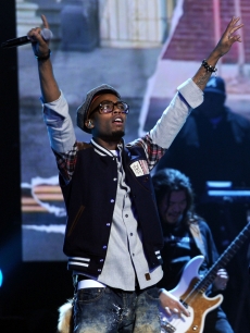 B.o.B performs onstage during the Grammy Nominations Concert Live at Club Nokia in Los Angeles on December 1, 2010 