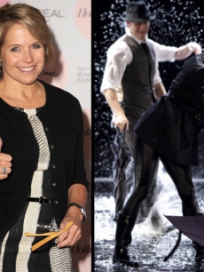 Katie Couric (left), Matthew Morrison and Gwyneth Paltrow on “Glee” (right)