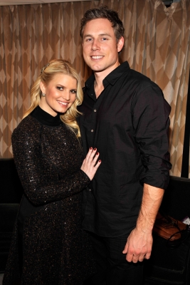 Jessica Simpson and boyfriend Eric Johnson are spotted hugging backstage at the 2010 Rockefeller Center tree lighting at Rockefeller Center in New York City, November 30, 2010 