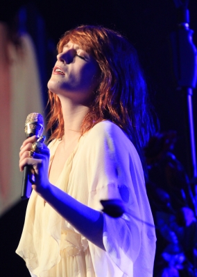 Singer Florence Welch of Florence and The Machine performs at KROQ’s Almost Acoustic Christmas at the Gibson Amphitheatre, LA, Dec. 12, 2010